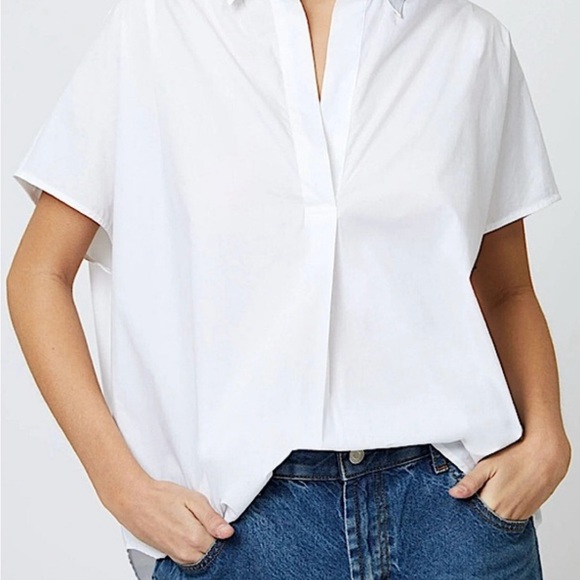 French Connection Crisp White Button Down Blouse - Picture 1 of 7